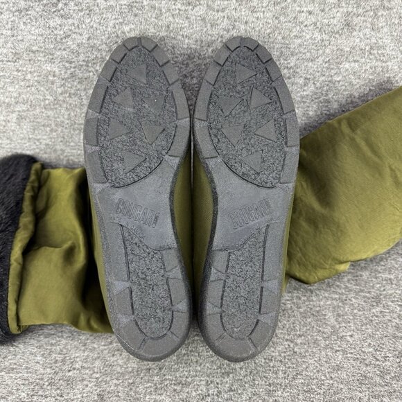 ✅Cougar Tall Green Satin Faux Fur Lined Pull On Winter Boots Womens Size 7.5 NWT - Picture 3 of 7